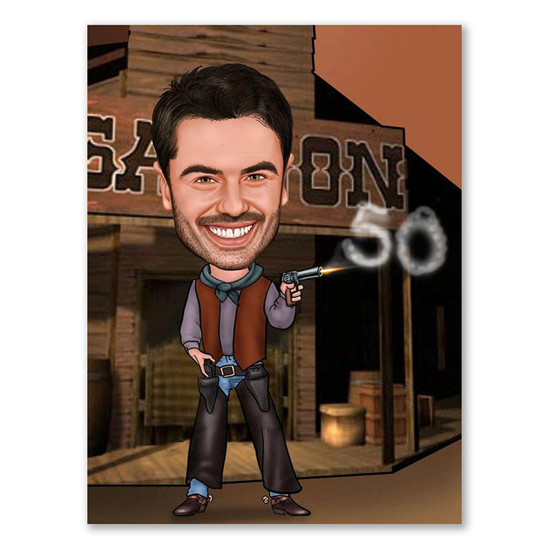Bild von   erstellung karikatur saloon cjpg | Individuelle 🎁 persönliche 🎁 personalisierte Geschenke bedruckt ▪ bestickt ▪ graviert