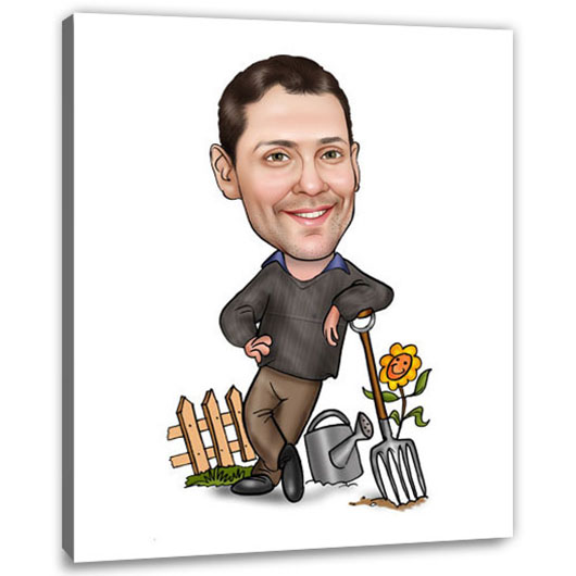 Bild von   erstellung karikatur garten chjpg | Individuelle 🎁 persönliche 🎁 personalisierte Geschenke bedruckt ▪ bestickt ▪ graviert