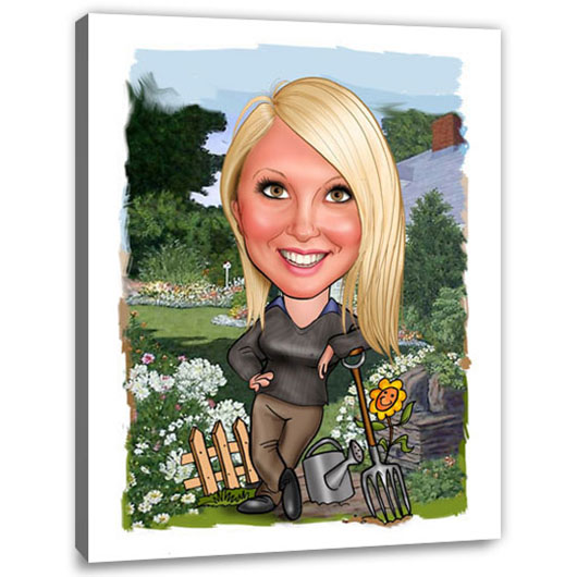 Bild von   erstellung karikatur garten chjpg | Individuelle 🎁 persönliche 🎁 personalisierte Geschenke bedruckt ▪ bestickt ▪ graviert