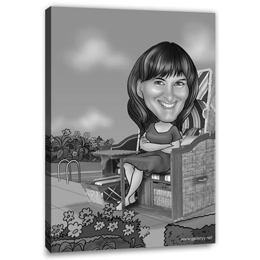 Bild von   erstellung karikatur strandkorjpg | Individuelle 🎁 persönliche 🎁 personalisierte Geschenke bedruckt ▪ bestickt ▪ graviert