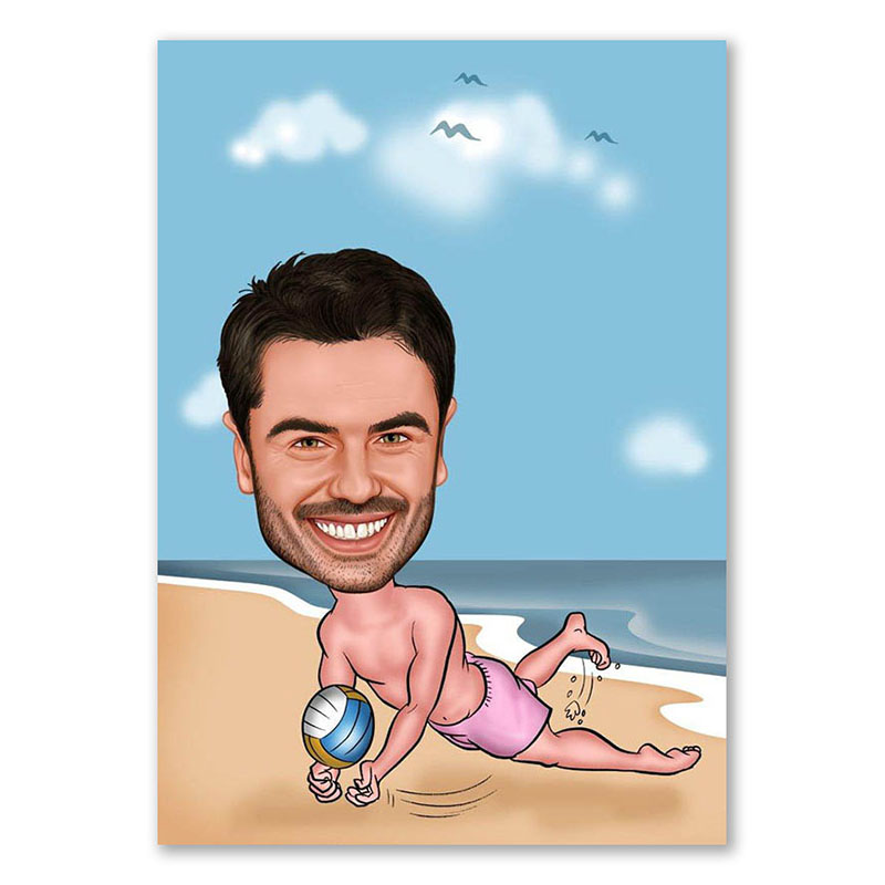 Bild von   erstellung karikatur beach voljpg | Individuelle 🎁 persönliche 🎁 personalisierte Geschenke bedruckt ▪ bestickt ▪ graviert