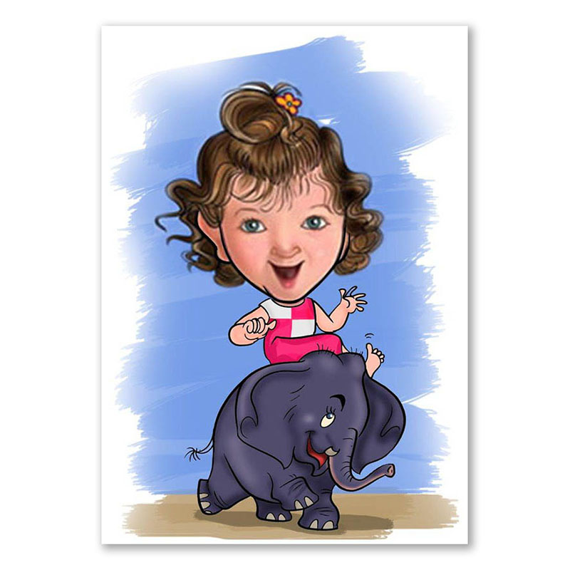 Bild von   erstellung karikatur reiten aujpg | Individuelle 🎁 persönliche 🎁 personalisierte Geschenke bedruckt ▪ bestickt ▪ graviert