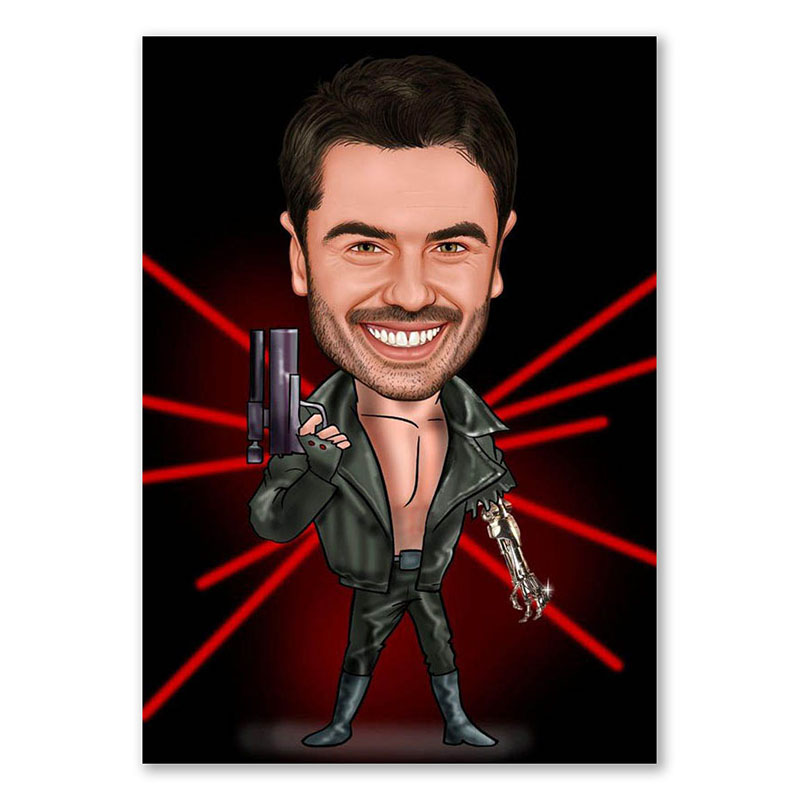 Bild von   erstellung karikatur arnold cjpg | Individuelle 🎁 persönliche 🎁 personalisierte Geschenke bedruckt ▪ bestickt ▪ graviert