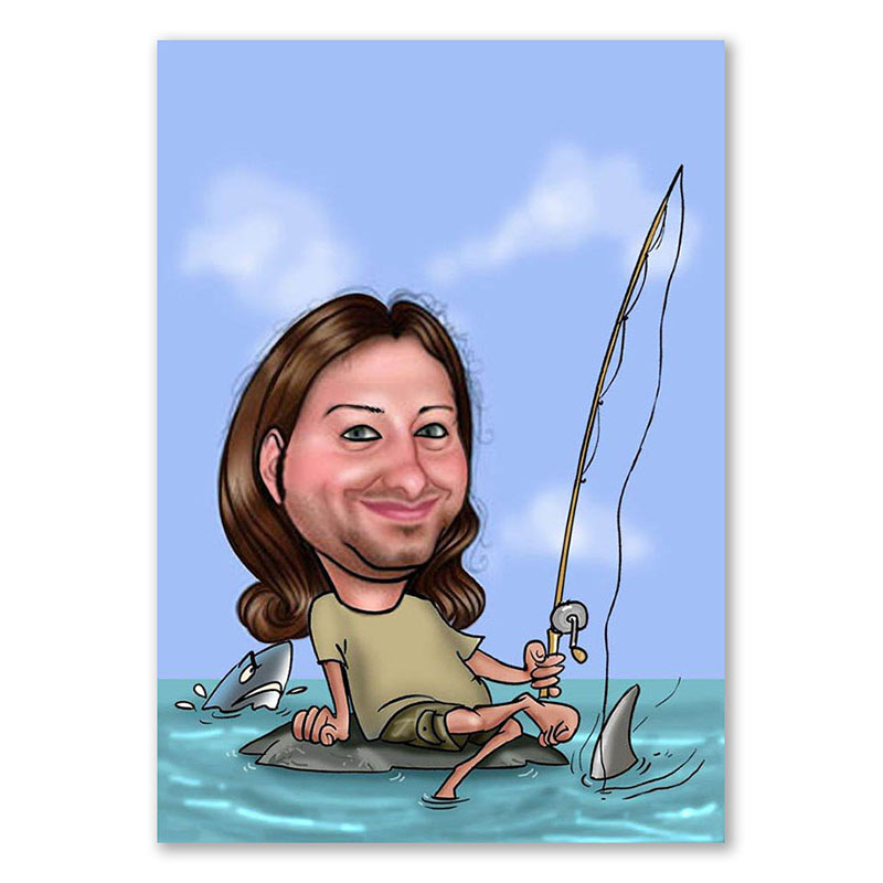 Bild von   erstellung karikatur angler mijpg | Individuelle 🎁 persönliche 🎁 personalisierte Geschenke bedruckt ▪ bestickt ▪ graviert