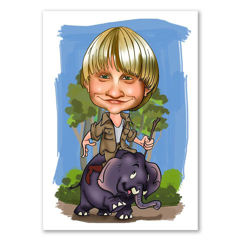 Bild von   erstellung karikatur safari aujpg | Individuelle 🎁 persönliche 🎁 personalisierte Geschenke bedruckt ▪ bestickt ▪ graviert