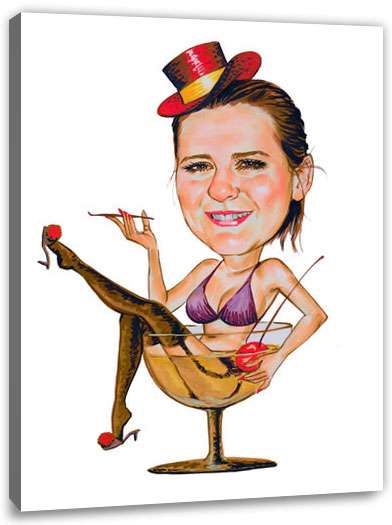 Erstellung Karikatur Martiniglas-Dame (cdi503), inkl. 1 Person
