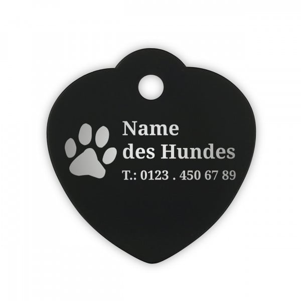 Bild von   hundemarke herz gravurmassjpg | Individuelle 🎁 persönliche 🎁 personalisierte Geschenke bedruckt ▪ bestickt ▪ graviert