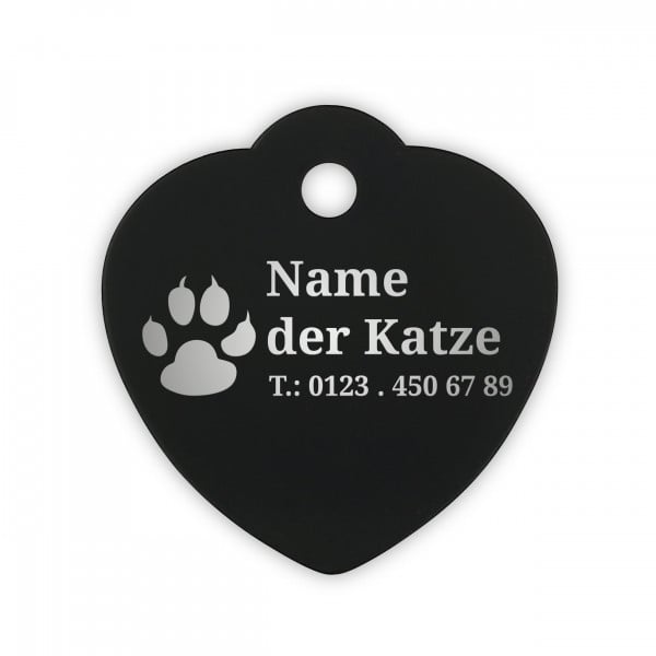 Bild von   katzenmarke herz gravurmassjpg | Individuelle 🎁 persönliche 🎁 personalisierte Geschenke bedruckt ▪ bestickt ▪ graviert