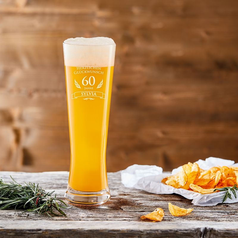 Bild von   weizenbierglas zum  geburtsjpg | Individuelle 🎁 persönliche 🎁 personalisierte Geschenke bedruckt ▪ bestickt ▪ graviert