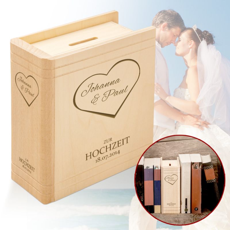 Bild von   spardose buch aus holz zur hocjpg | Individuelle 🎁 persönliche 🎁 personalisierte Geschenke bedruckt ▪ bestickt ▪ graviert