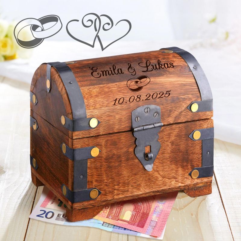 Geld Schatztruhe zur Hochzeit - dunkel