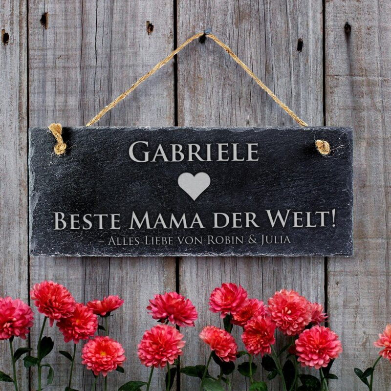 Bild von   schieferschild beste mama scjpg | Individuelle 🎁 persönliche 🎁 personalisierte Geschenke bedruckt ▪ bestickt ▪ graviert