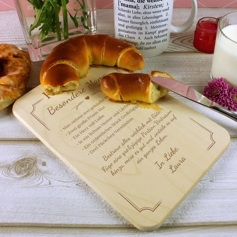 Bild von   fruehstuecksbrett fuer mamajpg | Individuelle 🎁 persönliche 🎁 personalisierte Geschenke bedruckt ▪ bestickt ▪ graviert