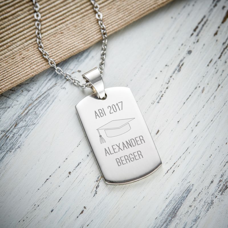 Bild von   dog tag kette mit gravur abijpg | Individuelle 🎁 persönliche 🎁 personalisierte Geschenke bedruckt ▪ bestickt ▪ graviert