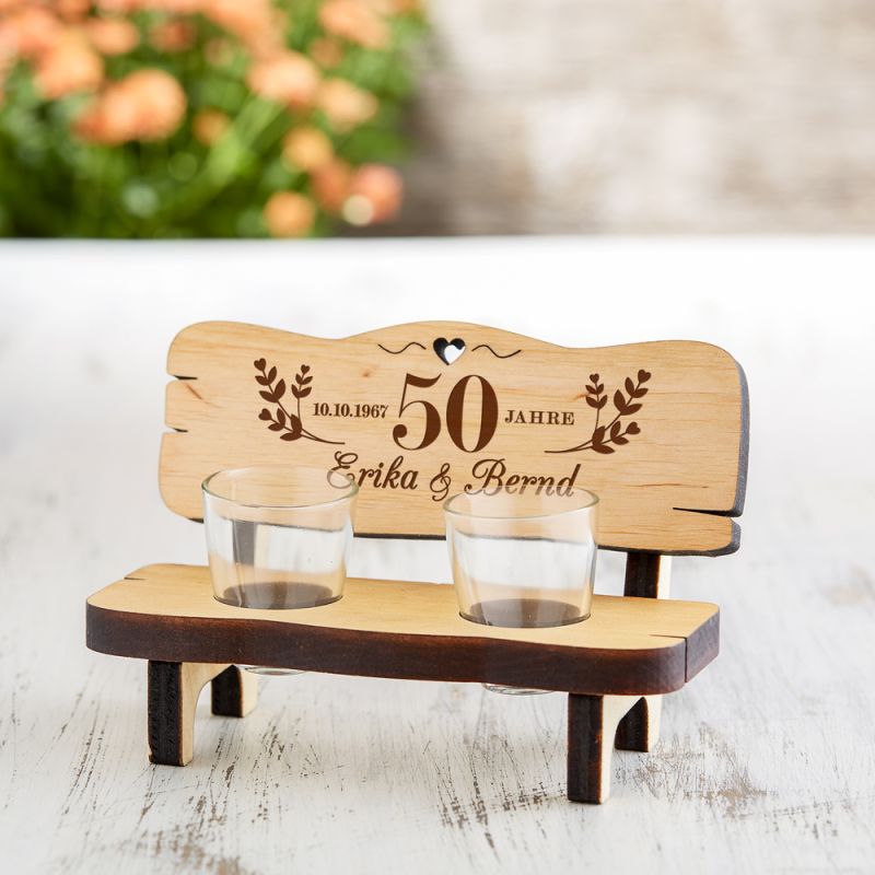 Bild von   schnapsbank mit gravur zur goljpg | Individuelle 🎁 persönliche 🎁 personalisierte Geschenke bedruckt ▪ bestickt ▪ graviert