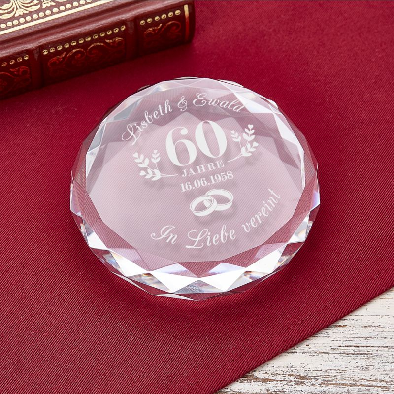 Bild von   kristall mit gravur zur diamanjpg | Individuelle 🎁 persönliche 🎁 personalisierte Geschenke bedruckt ▪ bestickt ▪ graviert