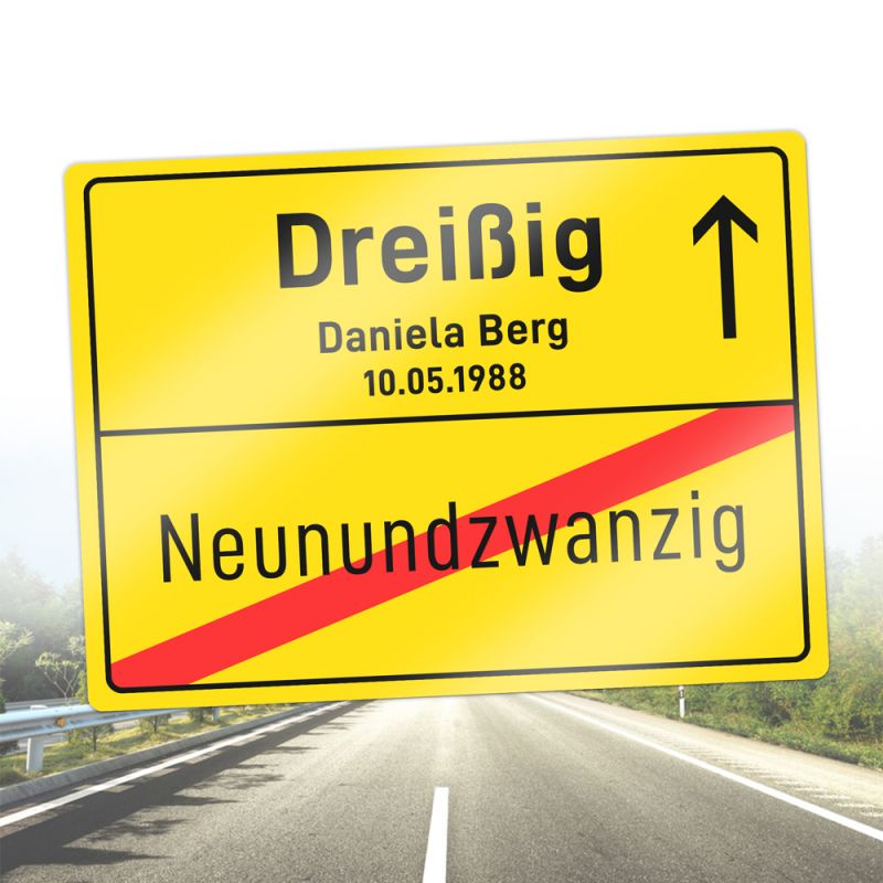 Bild von   personalisiertes ortsschild zujpg | Individuelle 🎁 persönliche 🎁 personalisierte Geschenke bedruckt ▪ bestickt ▪ graviert
