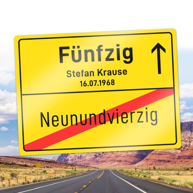 Bild von   personalisiertes ortsschild zujpg | Individuelle 🎁 persönliche 🎁 personalisierte Geschenke bedruckt ▪ bestickt ▪ graviert