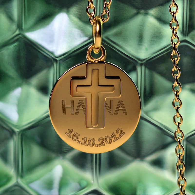 Bild von   halskette mit gravur kreuz ajpg | Individuelle 🎁 persönliche 🎁 personalisierte Geschenke bedruckt ▪ bestickt ▪ graviert
