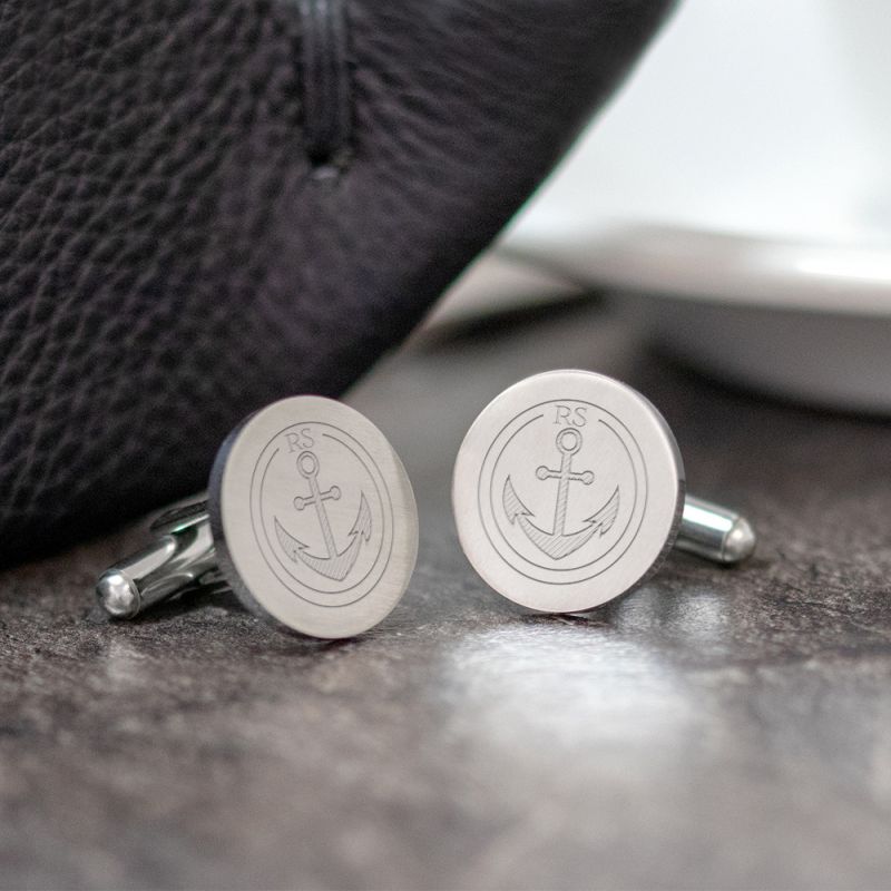 Bild von   runde manschettenknoepfe mit gjpg | Individuelle 🎁 persönliche 🎁 personalisierte Geschenke bedruckt ▪ bestickt ▪ graviert