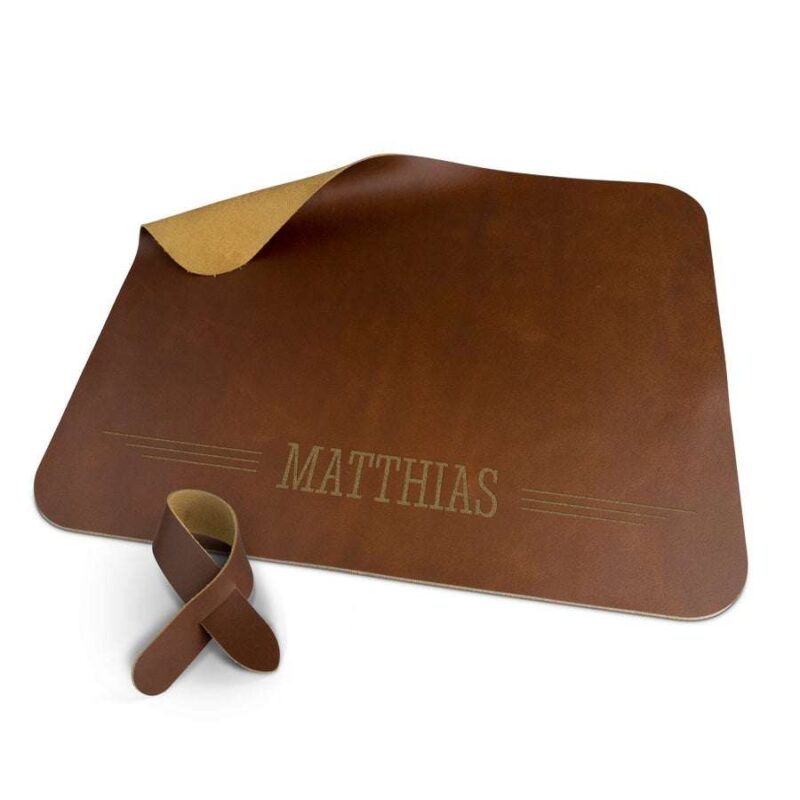 Bild von   tischset leder braun mit vjpg | Individuelle 🎁 persönliche 🎁 personalisierte Geschenke bedruckt ▪ bestickt ▪ graviert