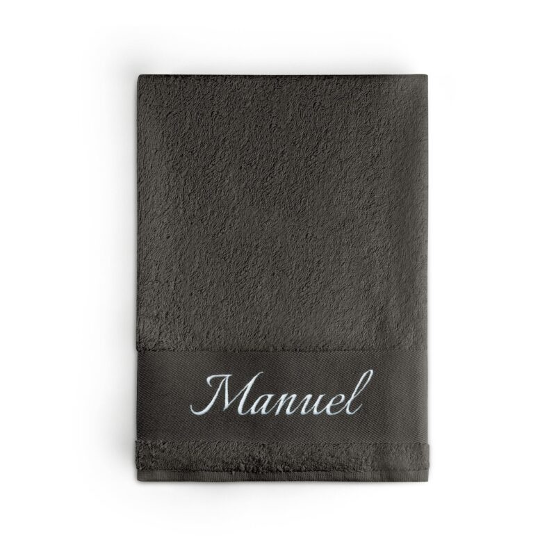 Bild von   badetuch mit namen antrazitjpg | Individuelle 🎁 persönliche 🎁 personalisierte Geschenke bedruckt ▪ bestickt ▪ graviert