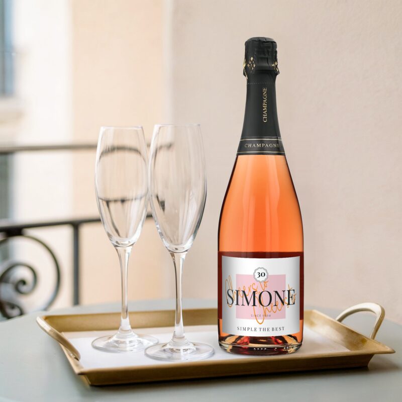 Bild von   rose champagner mit personalijpg | Individuelle 🎁 persönliche 🎁 personalisierte Geschenke bedruckt ▪ bestickt ▪ graviert