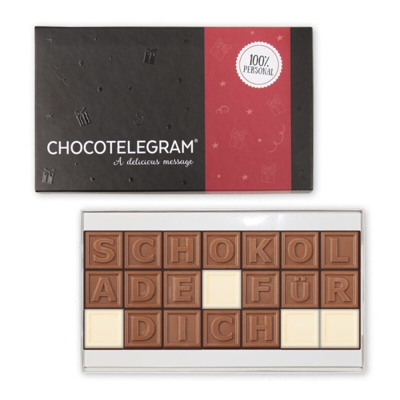 Bild von   chocotelegram praesentkarton jpg | Individuelle 🎁 persönliche 🎁 personalisierte Geschenke bedruckt ▪ bestickt ▪ graviert