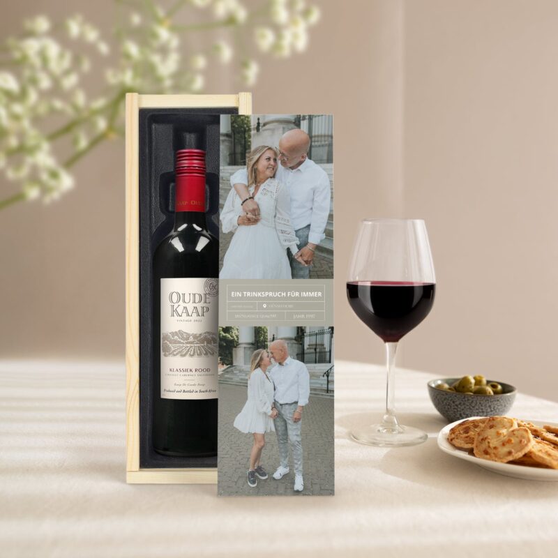 Bild von   wein in holzkiste oude kaapjpg | Individuelle 🎁 persönliche 🎁 personalisierte Geschenke bedruckt ▪ bestickt ▪ graviert