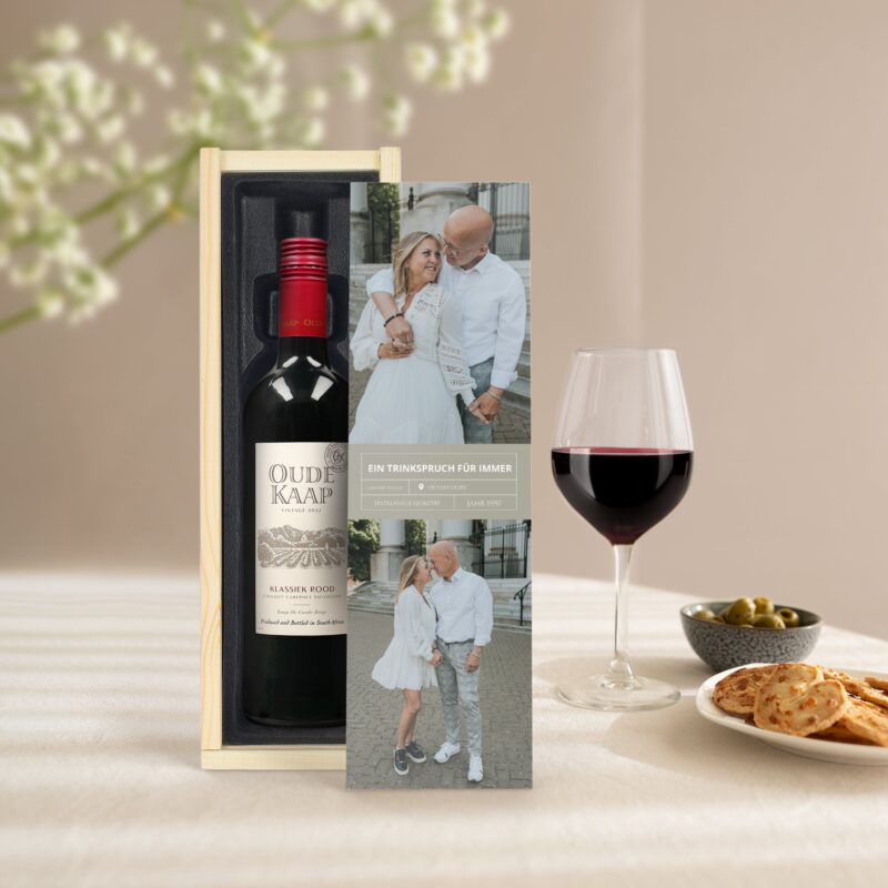 Bild von   wein in holzkiste oude kaapjpg | Individuelle 🎁 persönliche 🎁 personalisierte Geschenke bedruckt ▪ bestickt ▪ graviert