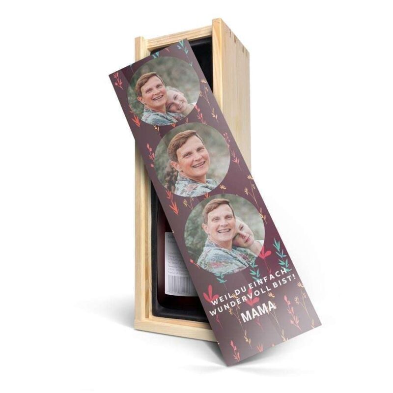 Bild von   wein in bedruckter kiste emijpg | Individuelle 🎁 persönliche 🎁 personalisierte Geschenke bedruckt ▪ bestickt ▪ graviert