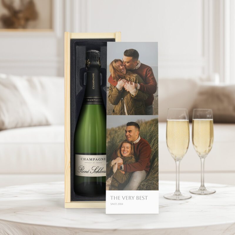 Bild von   champagner in bedruckter kistejpg | Individuelle 🎁 persönliche 🎁 personalisierte Geschenke bedruckt ▪ bestickt ▪ graviert