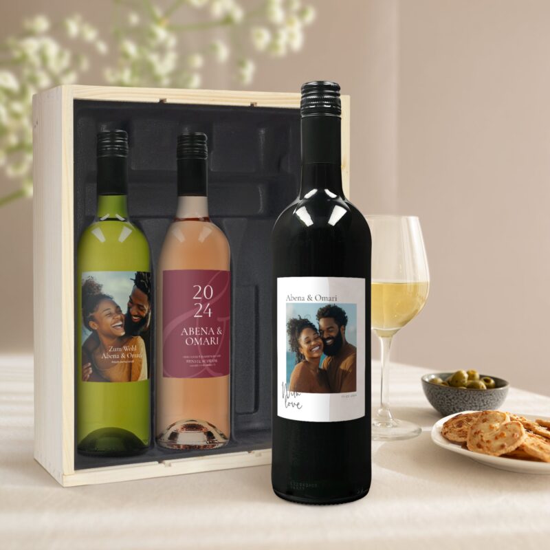 Bild von   wein geschenkset belvy weissjpg | Individuelle 🎁 persönliche 🎁 personalisierte Geschenke bedruckt ▪ bestickt ▪ graviert