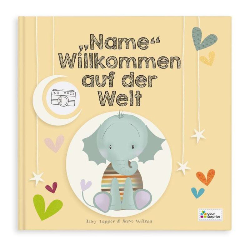 Bild von   babybuch mit namen willkommejpg | Individuelle 🎁 persönliche 🎁 personalisierte Geschenke bedruckt ▪ bestickt ▪ graviert