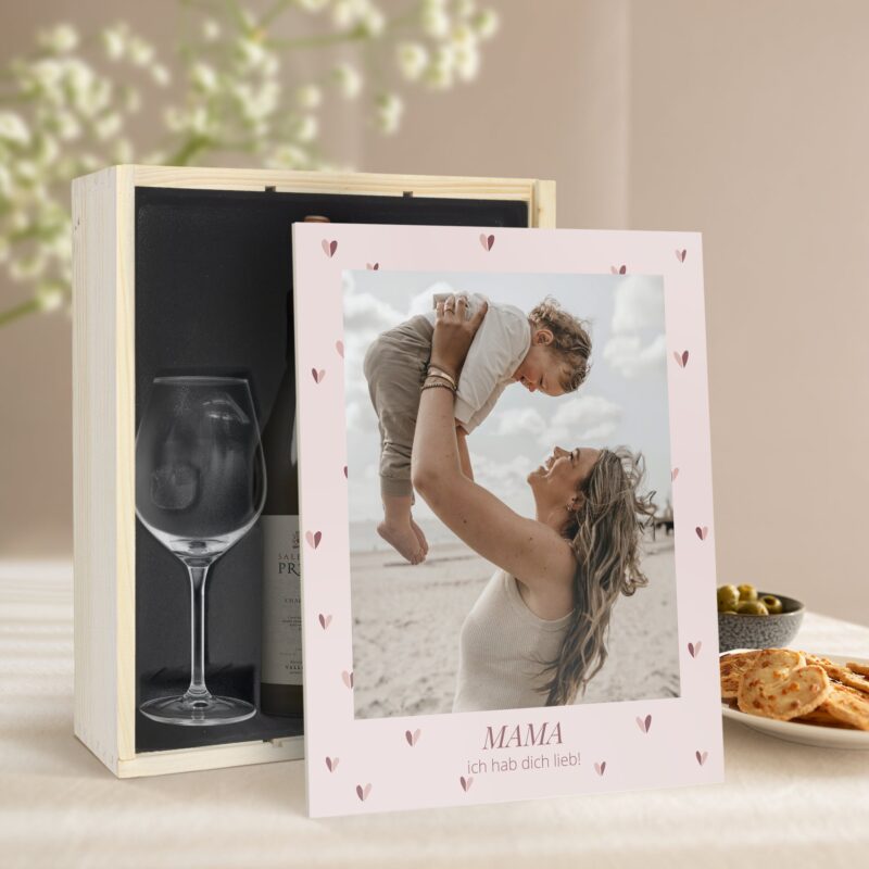 Bild von   geschenkset wein mit glaesernjpg | Individuelle 🎁 persönliche 🎁 personalisierte Geschenke bedruckt ▪ bestickt ▪ graviert