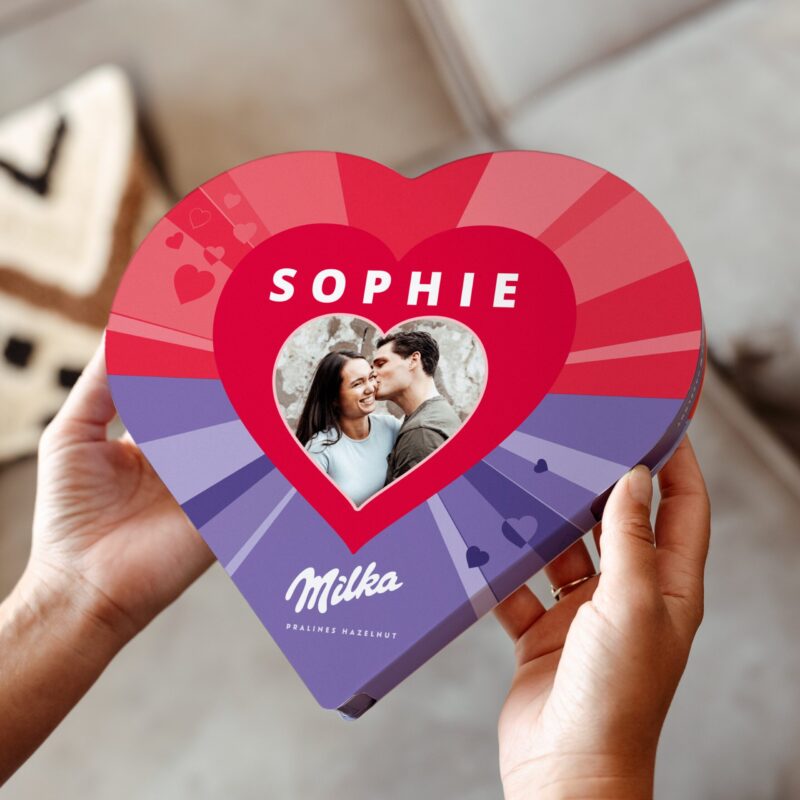 Bild von   milka herz mit name und fotojpg | Individuelle 🎁 persönliche 🎁 personalisierte Geschenke bedruckt ▪ bestickt ▪ graviert