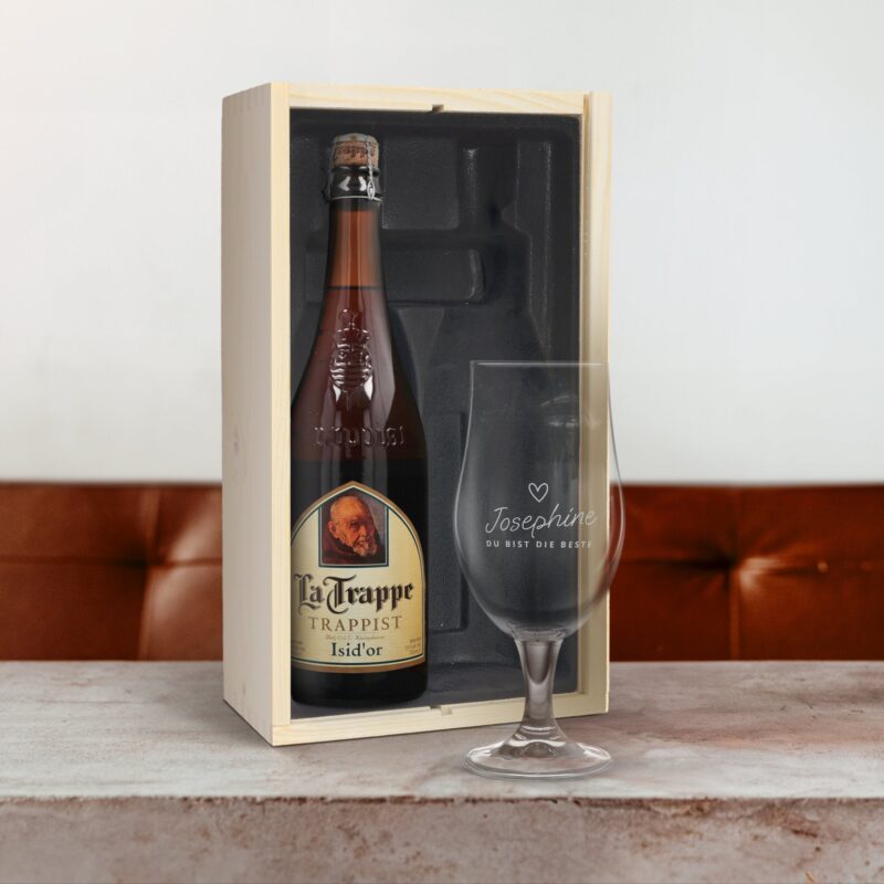 Bild von   bier mit glas la trappe isidjpg | Individuelle 🎁 persönliche 🎁 personalisierte Geschenke bedruckt ▪ bestickt ▪ graviert