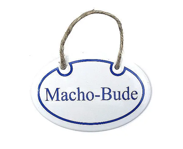 Bild von   emailleschild machobudejpg | Individuelle 🎁 persönliche 🎁 personalisierte Geschenke bedruckt ▪ bestickt ▪ graviert