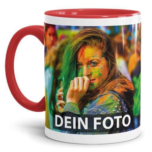 Bild von   fototasse innen henkel rotjpg | Individuelle 🎁 persönliche 🎁 personalisierte Geschenke bedruckt ▪ bestickt ▪ graviert