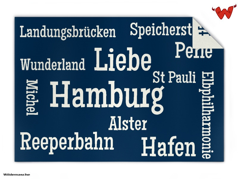 Bild von   typo strickdecke hamburgjpg | Individuelle 🎁 persönliche 🎁 personalisierte Geschenke bedruckt ▪ bestickt ▪ graviert