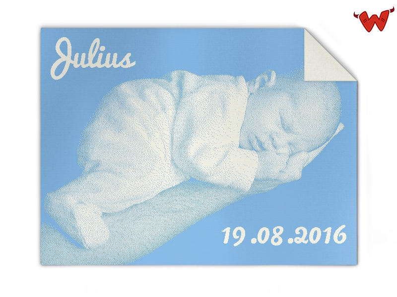 Bild von   baby strickdecke mit name undjpg | Individuelle 🎁 persönliche 🎁 personalisierte Geschenke bedruckt ▪ bestickt ▪ graviert