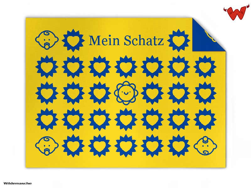 Bild von   baby strickdecke mit herzenjpg | Individuelle 🎁 persönliche 🎁 personalisierte Geschenke bedruckt ▪ bestickt ▪ graviert