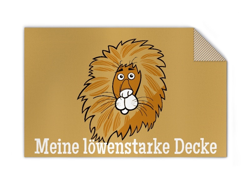 Bild von   kinder strickdecke loewejpg | Individuelle 🎁 persönliche 🎁 personalisierte Geschenke bedruckt ▪ bestickt ▪ graviert