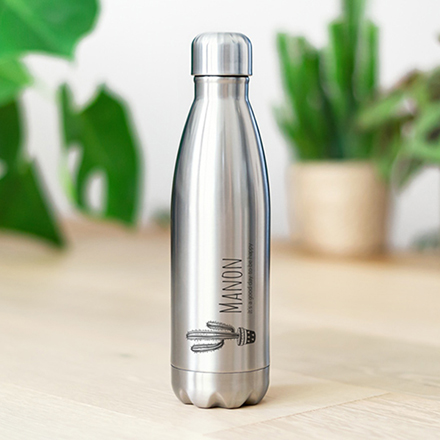 Bild von   trinkflasche edelstahl graujpg | Individuelle 🎁 persönliche 🎁 personalisierte Geschenke bedruckt ▪ bestickt ▪ graviert