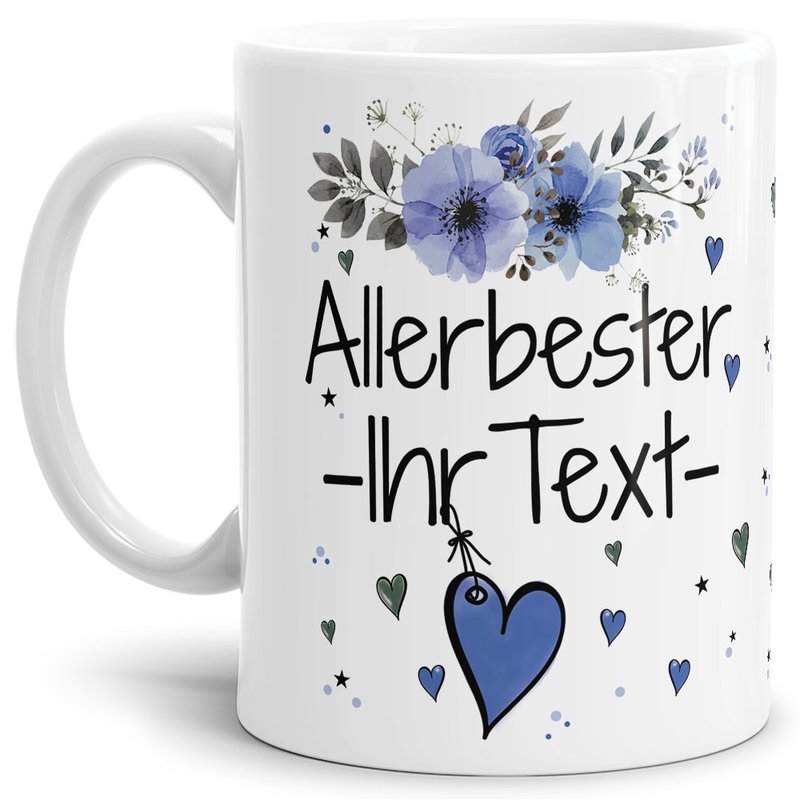 Bild von   tasse mit schnem blumenmotivjpg | Individuelle 🎁 persönliche 🎁 personalisierte Geschenke bedruckt ▪ bestickt ▪ graviert