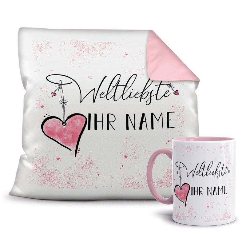 Bild von   geschenk set namenstasse plusjpg | Individuelle 🎁 persönliche 🎁 personalisierte Geschenke bedruckt ▪ bestickt ▪ graviert