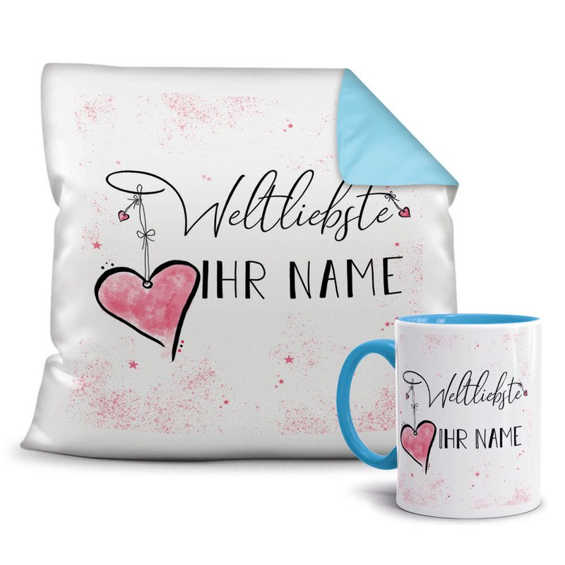 Bild von   geschenk set namenstasse plusjpg | Individuelle 🎁 persönliche 🎁 personalisierte Geschenke bedruckt ▪ bestickt ▪ graviert