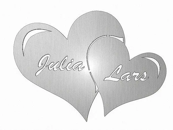 Bild von   wanddeko aus edelstahl zweijpg | Individuelle 🎁 persönliche 🎁 personalisierte Geschenke bedruckt ▪ bestickt ▪ graviert