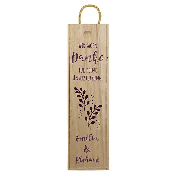Bild von   weinkiste danke mit persoenlicjpg | Individuelle 🎁 persönliche 🎁 personalisierte Geschenke bedruckt ▪ bestickt ▪ graviert