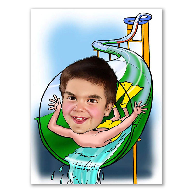 Bild von   erstellung karikatur rutschejpg | Individuelle 🎁 persönliche 🎁 personalisierte Geschenke bedruckt ▪ bestickt ▪ graviert